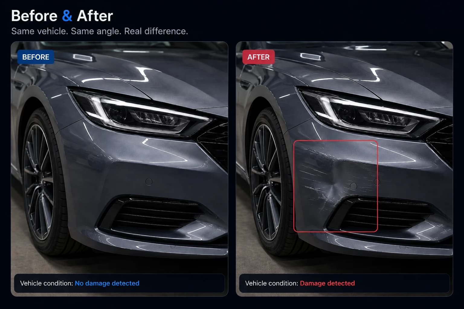 Before and after inspection comparison
